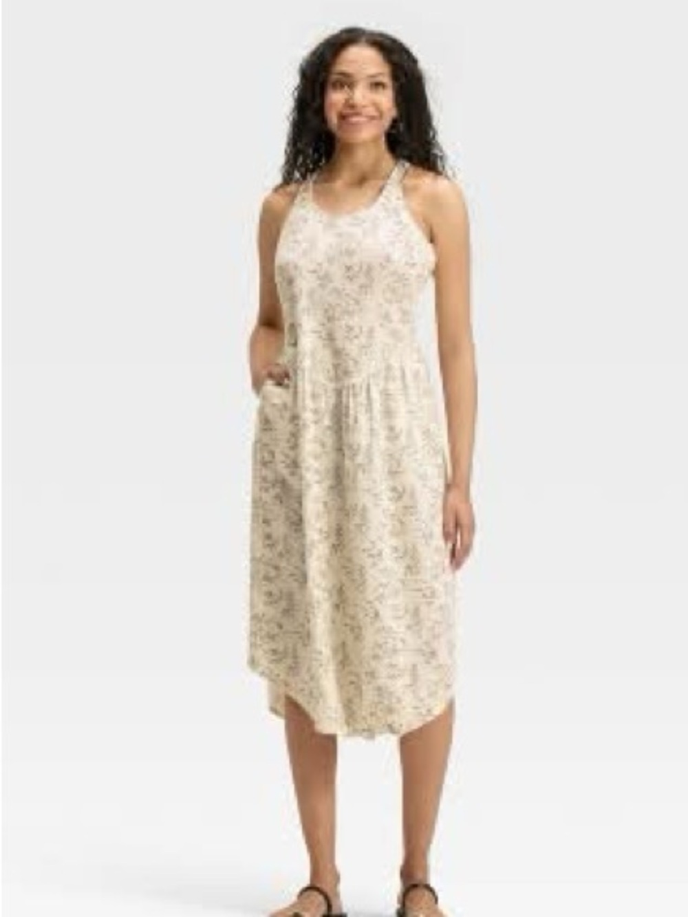 Universal Thread Cream Floral Sleeveless Dress